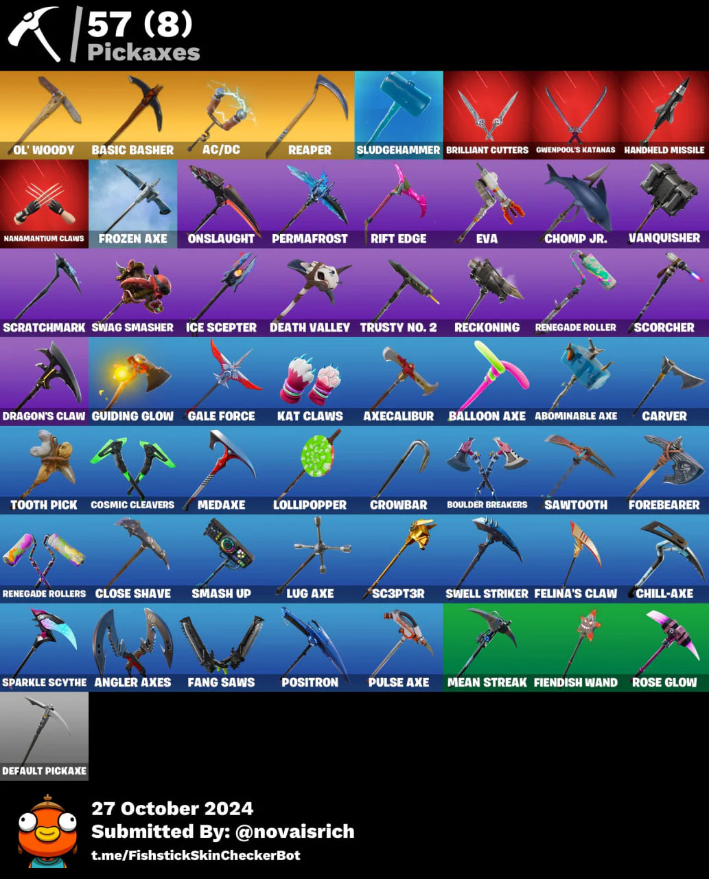 91 Skins + OG Skull Trooper + Black Knight + OG STW + Fresh + Rare Banners