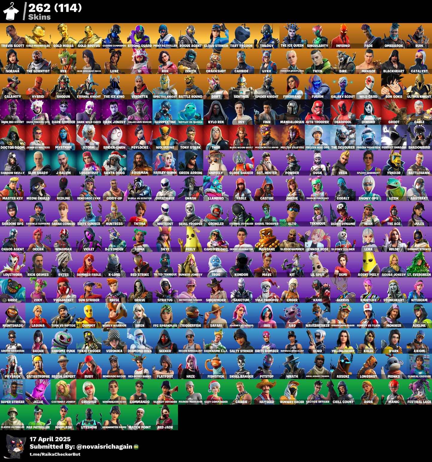 262 Skins Travis Scott Accounts