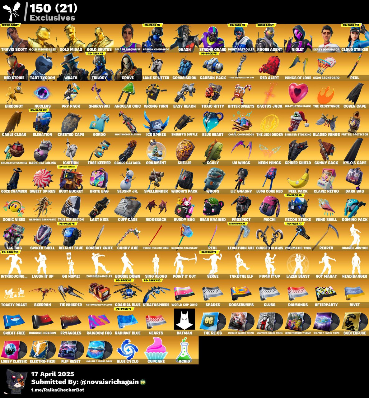 262 Skins Travis Scott Accounts