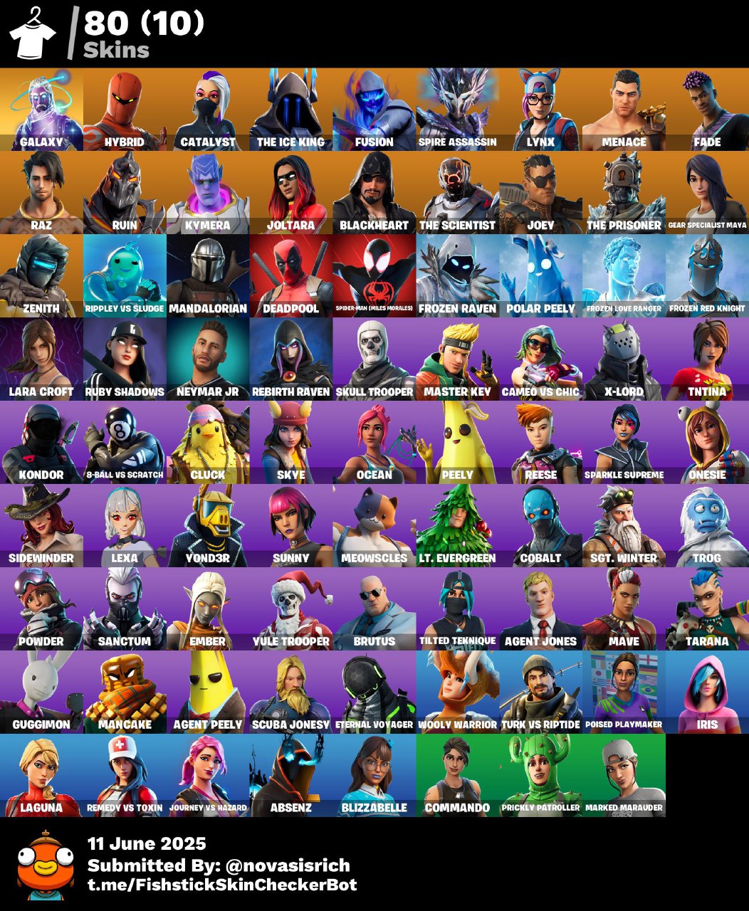 80 Skins + Galaxy + Leviathan Axe