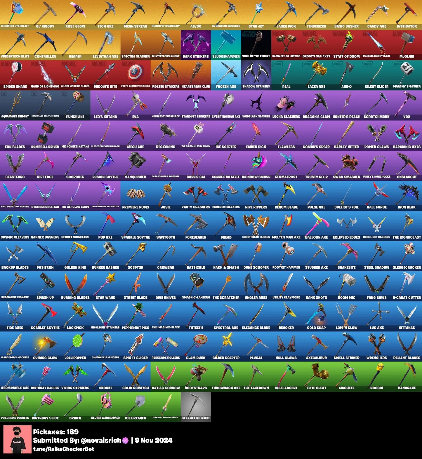 257 Skins + Black Knight + Travis Scott + Mako + OG STW + Trailblazer + Many More