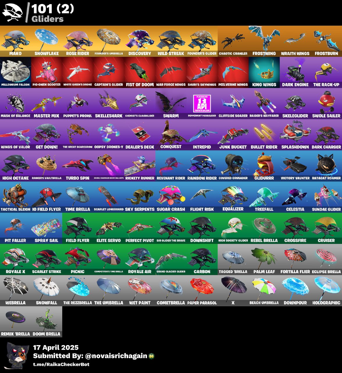 153 Skins + OG Skull + Raiders Revenge + Wildcat + Galaxy + Black Knight + OG STW + Mako + Trailblazer + World Warrior + Huntmaster + Tidy + Point it Out