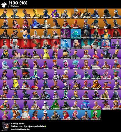 130 Skins + John Wick + Travis Scott + Fresh