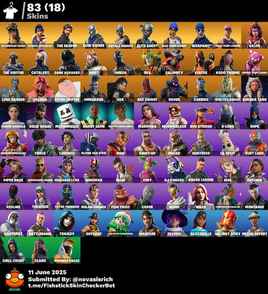 82 Skins Renegade Raider + Raiders Revenge + Floss + OG STW