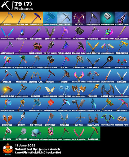 80 Skins + Galaxy + Leviathan Axe